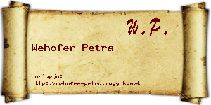 Wehofer Petra névjegykártya