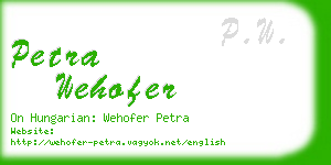 petra wehofer business card